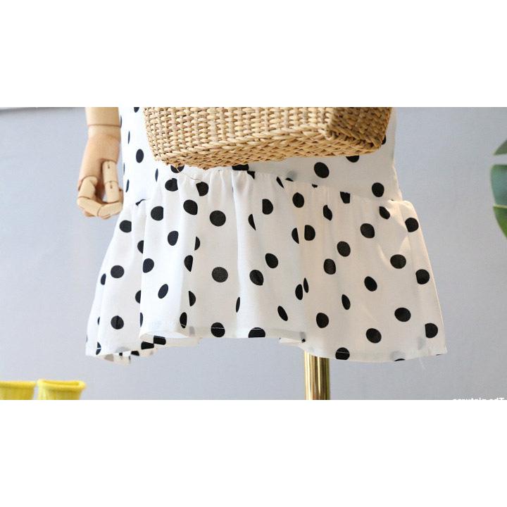 Kids ドット柄 ワンピース 2点セット お得 可愛い 韓国 子供服 キッズ スカート 夏服 安い 100 110 1 130 日本初の