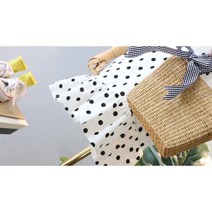 Kids ドット柄 ワンピース 2点セット お得 可愛い 韓国 子供服 キッズ スカート 夏服 安い 100 110 1 130 日本初の