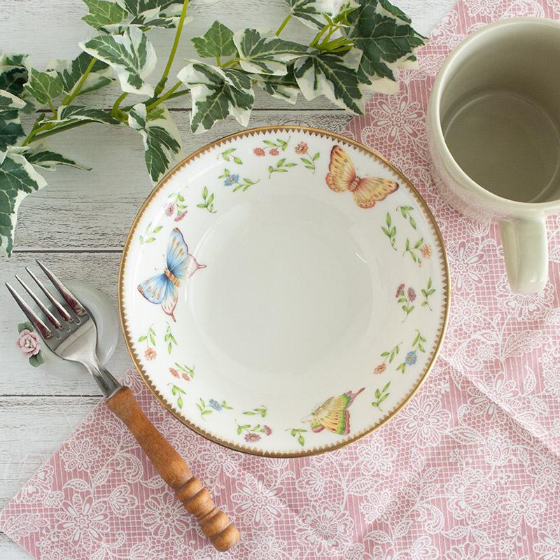 未使用近✨ヘレンド インドの華 プレート 深皿 サラダボウル シリアル ボウルM 中鉢 おしゃれ 15.0cm ボウル カフェ風 美濃焼