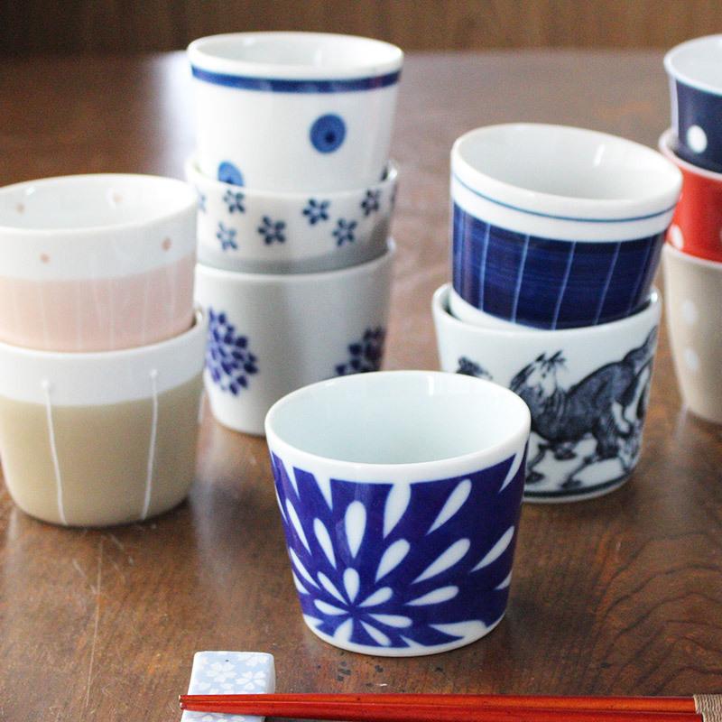 蕎麦猪口③ 5個セット しん窯青花 思わず集めたくなる そば猪口(5個セット)有田焼 | 佐賀県有