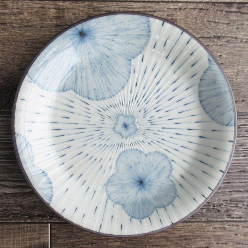 大皿 24.4cm 麺皿 パスタ皿 盛り皿 プレート 和食器 日本製 美濃焼 梅