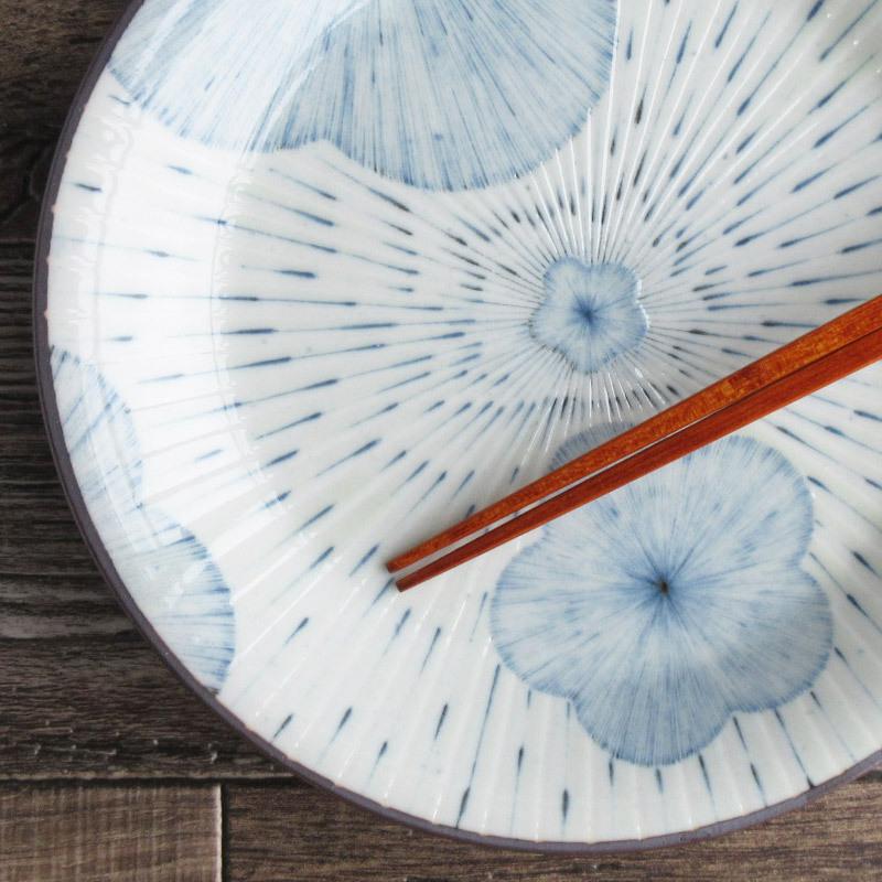 墨貫入３１cm大皿＋小皿５個＋ガラス大皿７点セット★昭和レトロ★ヴィンテージ 墨貫入31cm大皿＋小皿5個＋ガラス大皿7点セット☆昭和レトロ