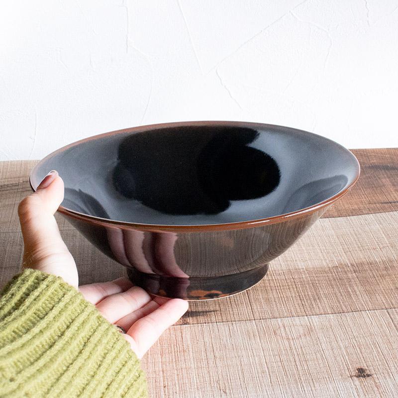 どんぶり 丼 丼ぶり そば丼 ラーメン丼 うどん丼 和食器 19.5cm 黒