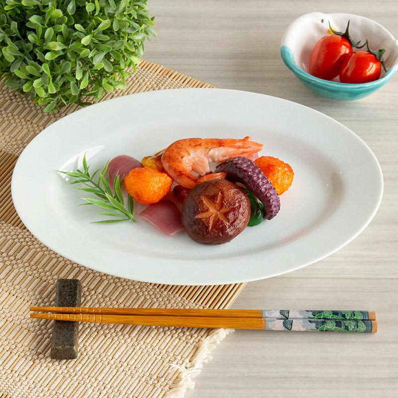 中華皿 25.4cm 食器 プラター 楕円プレート オーバルプレート 楕円皿