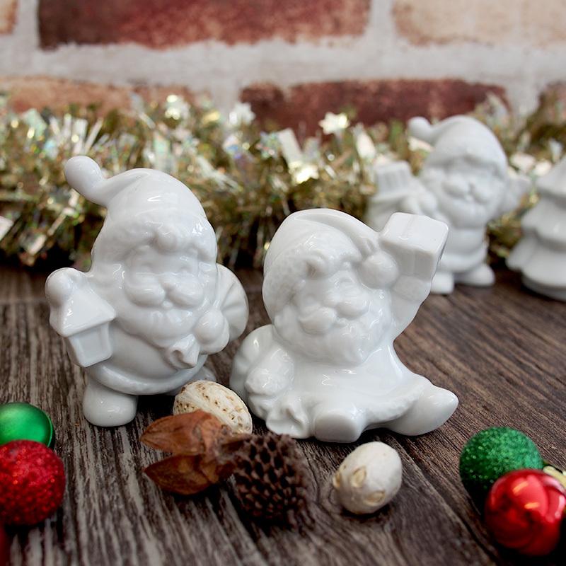 完売】クリスマス 白い陶器のオブジェ（3種選択） / 雑貨 置物