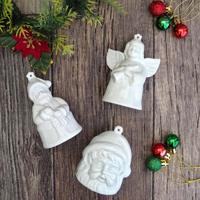 クリスマス 白い陶器のオーナメント（3種選択） / 雑貨 置物 おしゃれ Christmas Xmas ディスプレイ オブジェ サンタクロース｜saramiki
