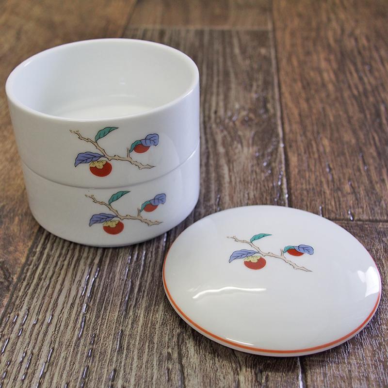 蓋物 二段重 ふた物 保存容器 卓上容器 二段蓋物 蓋もの 柿右衛門写し