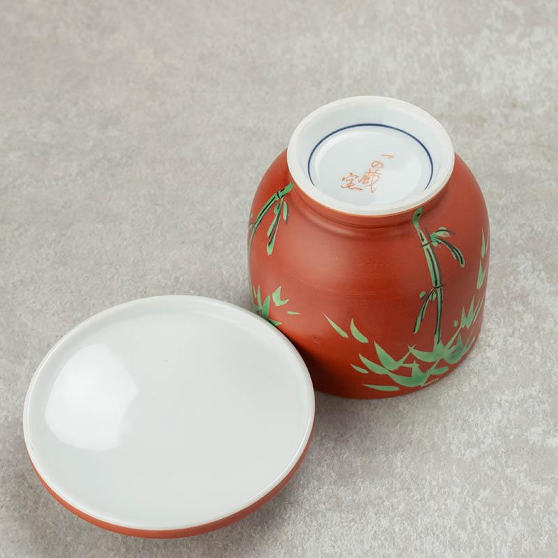未使用】織部 古織作 蓋付き煮物椀 5客セット 花柄 金彩 和食器