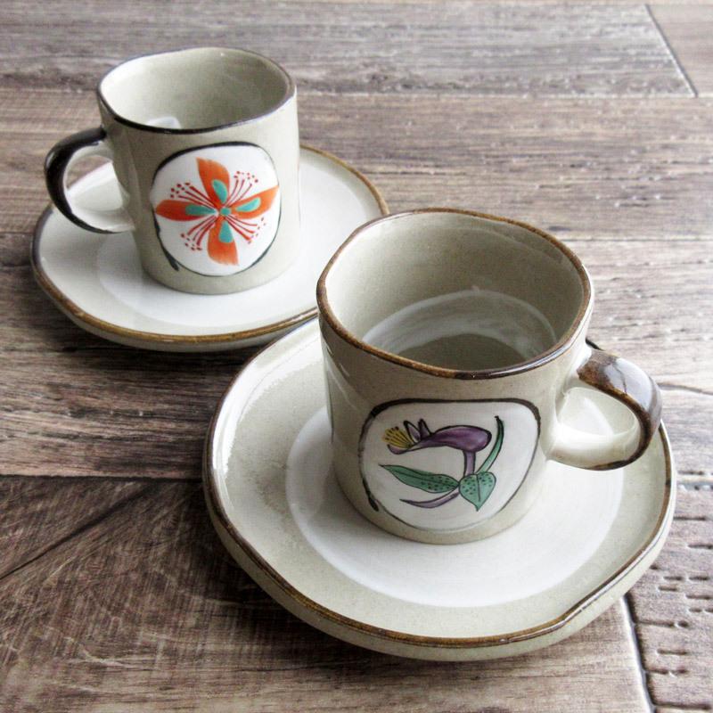 渋草焼き染付間取コーヒー4セット