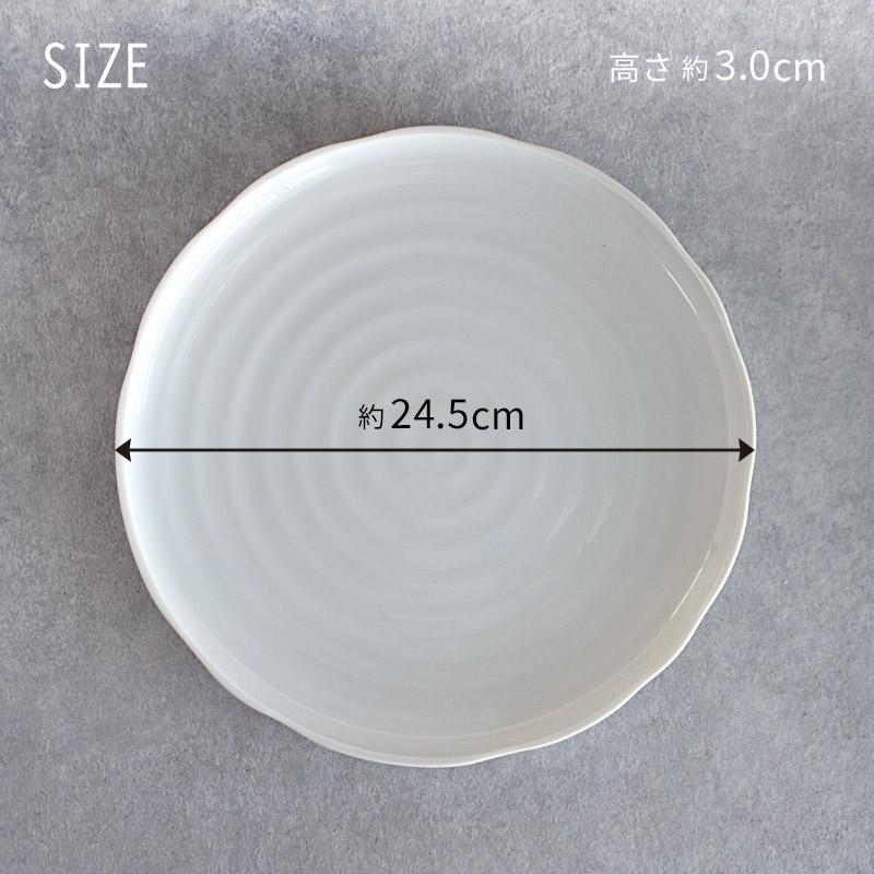 大皿 プレート 24.5cm 和食器 日本製 美濃焼 食器 皿 白 ホワイト