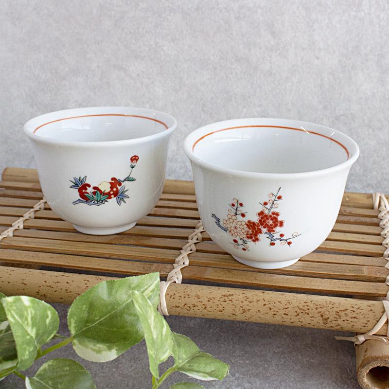 煎茶碗 湯呑 湯飲み 湯のみ カップ 柿右衛門写し 業務用 アウトレット