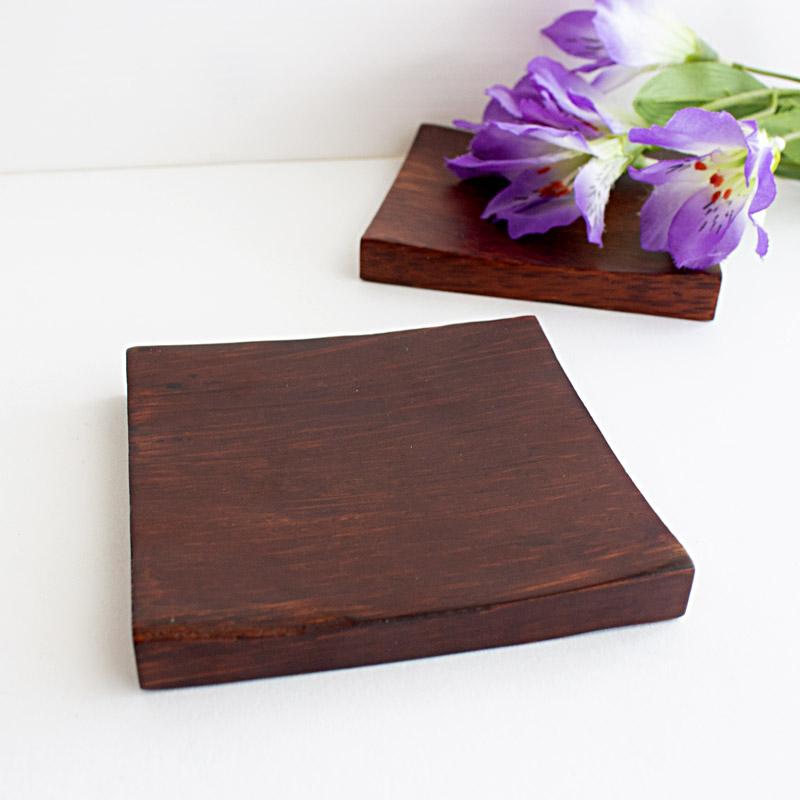 茶たく 茶托 角茶托 四角 木製 木 軽い 反り上がり スクエア 正方形