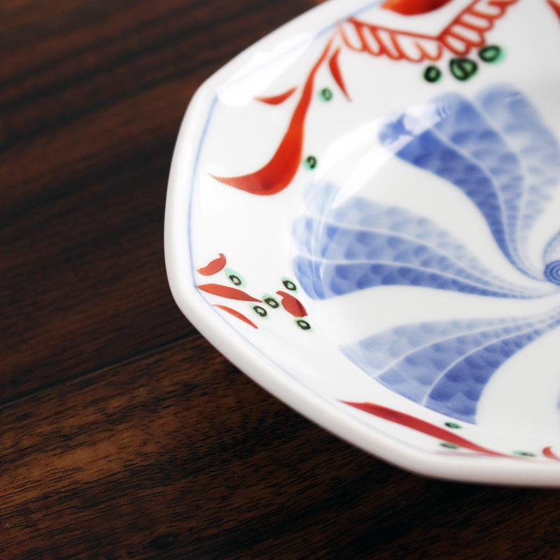 小皿・未使用品20枚セット 小皿 浅鉢 14cm 取り皿 食器 和食器 / 呉須赤絵 染付 八角小皿