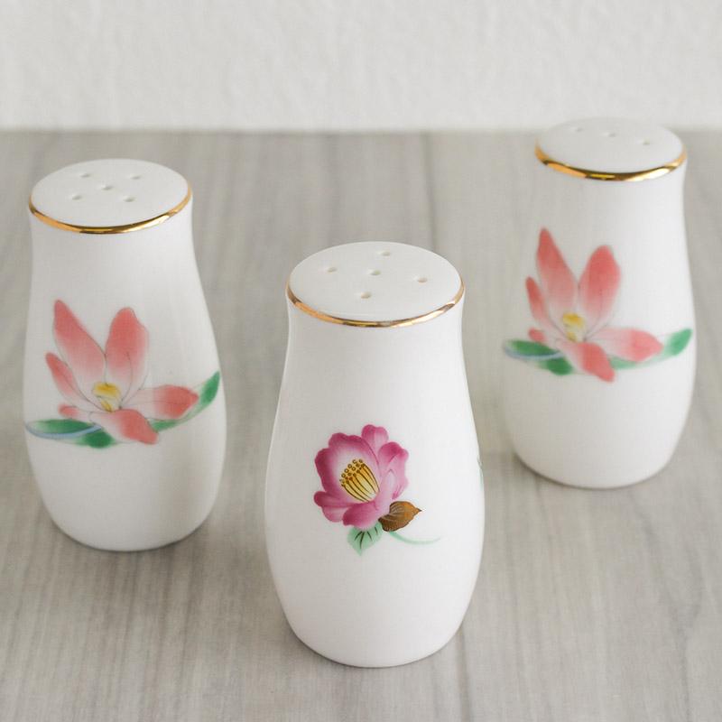 調味料入れ スパイスボトル 陶製 和風 調味料 塩コショウ入れ 卓上 花