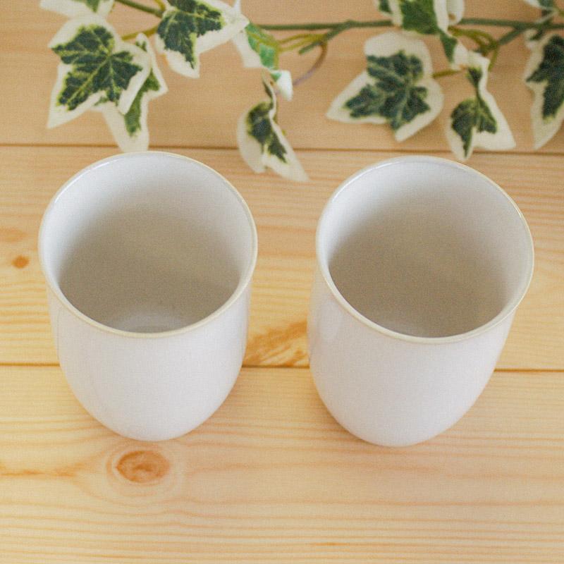 フリーカップ コップ 陶器 細型 湯飲み 湯呑 湯呑み 細湯呑 / 白うのふ