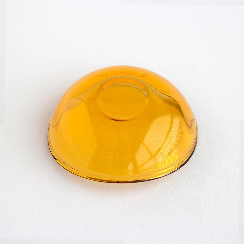 プレート 小皿 8cm×7.4cm ガラス食器 食洗機対応 豆皿 飴色