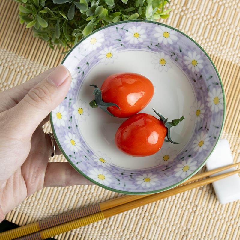 小鉢 和食器 美濃焼 取り鉢 副菜小鉢 業務用食器 / ラウンド紫帯野菊
