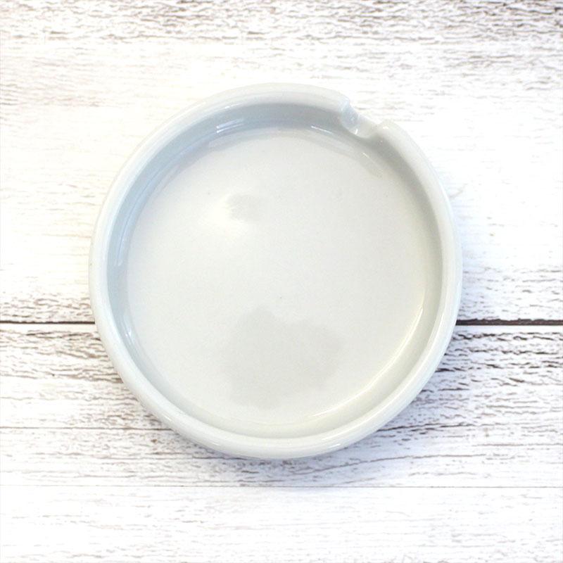 灰皿 7.5cm 白 陶器 業務用 大量注文OK シンプル 小さめサイズ