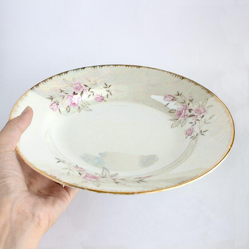 プレート 皿 23cm 洋食器 食器 パスタ皿 スープ皿 薔薇 バラ 花柄