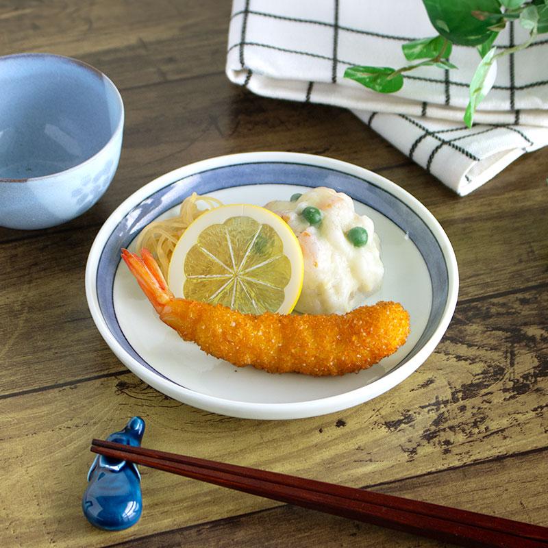 皿 取り皿 中皿 丸皿 食器 プレート 和食器 和風 青 ブルー シンプル