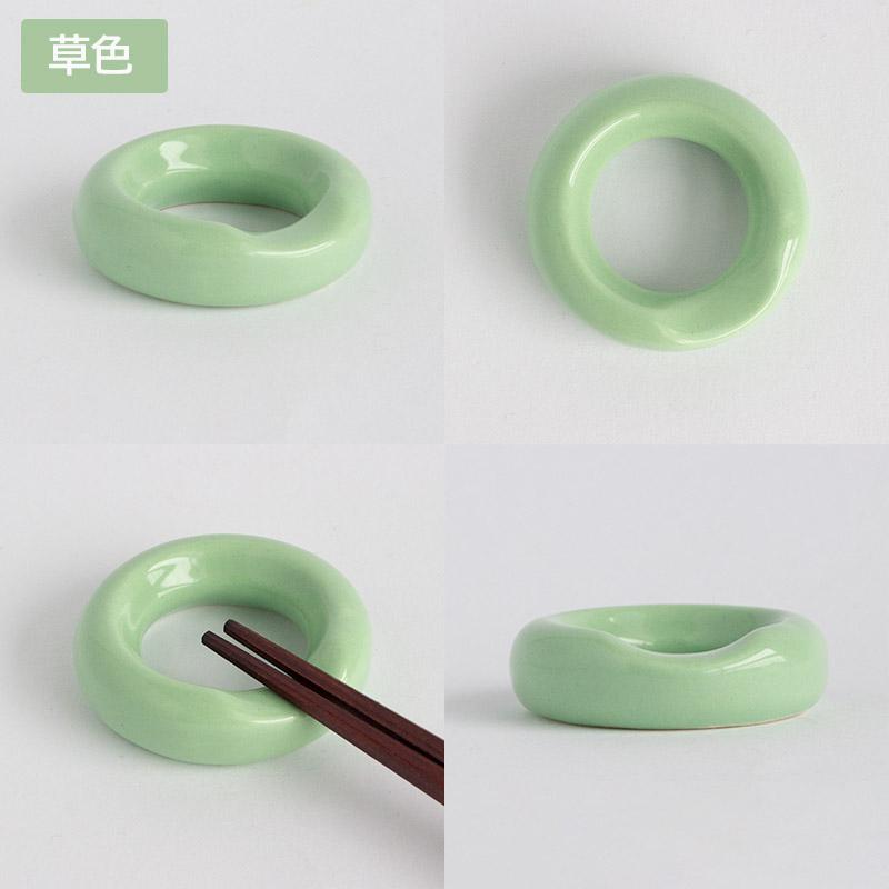 箸置き 箸 リング リング型 丸 陶器製 和風 選べる カトラリーレスト 