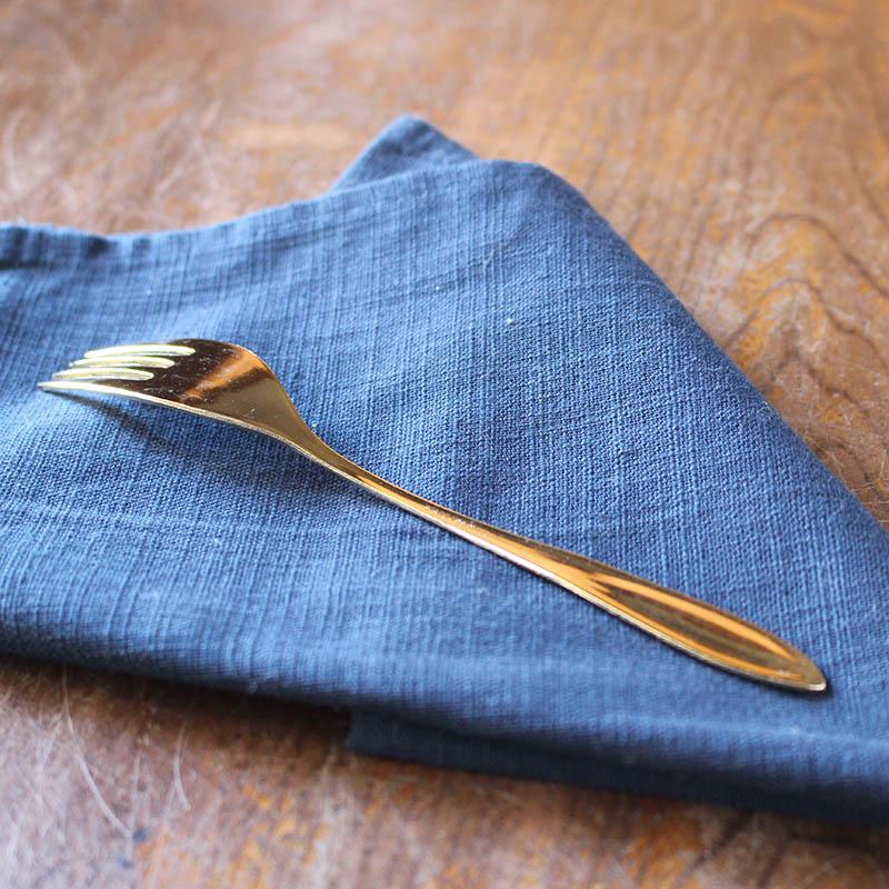 フォーク 17cm ステンレス ゴールド 金色 ディナーフォーク デザート