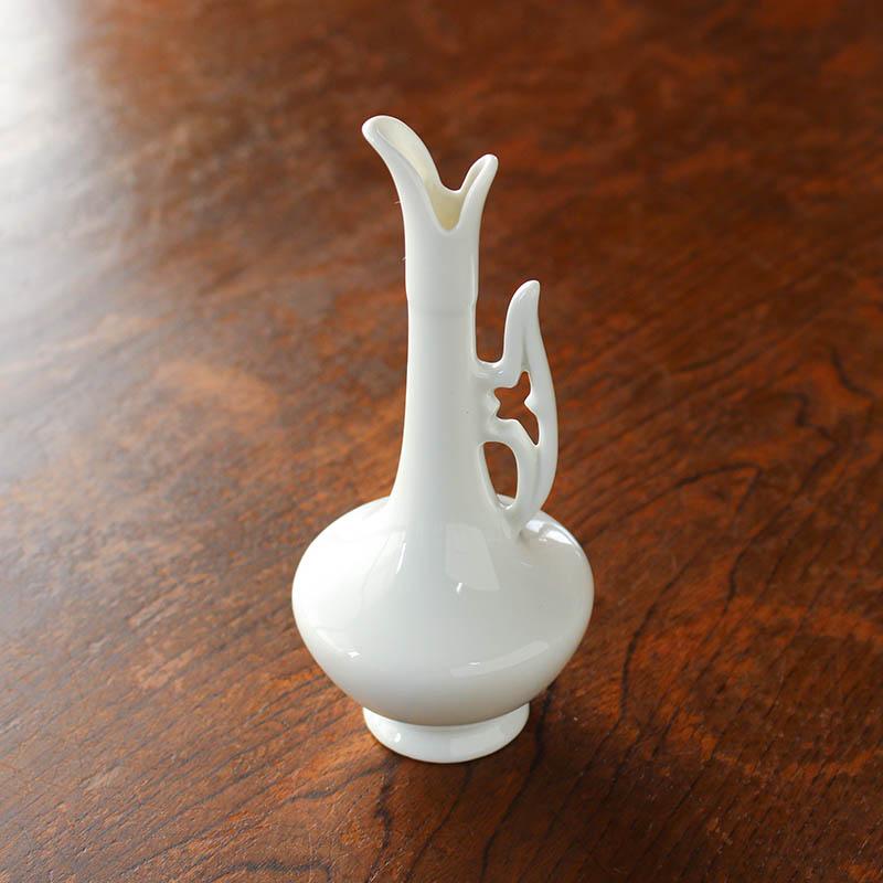一輪挿し 花瓶 陶器 ミニ 白 コンパクト 小さいサイズ / 白い一輪挿し