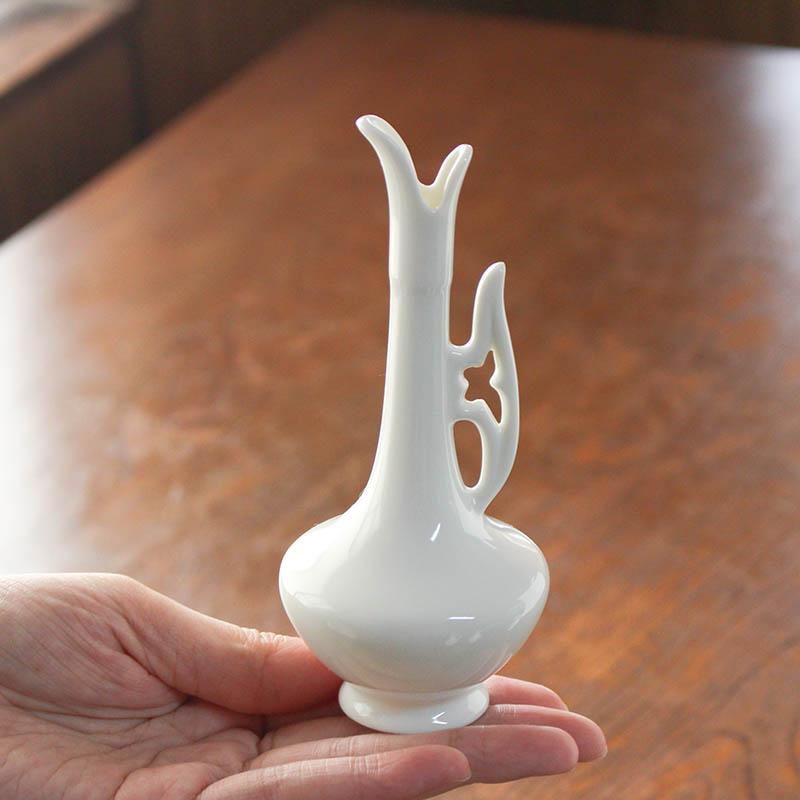 一輪挿し 花瓶 陶器 ミニ 白 コンパクト 小さいサイズ / 白い一輪挿し