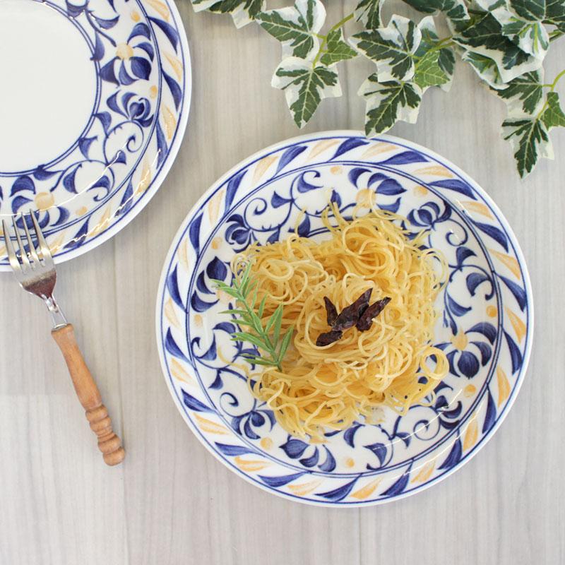 プレート ミート皿 23cm ディナー皿 パスタ皿 パスタプレート 唐草模様