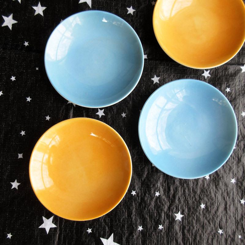 小皿（2色選択） 9.3cm オレンジ ブルー シンプル 使いやすい 丸いお皿