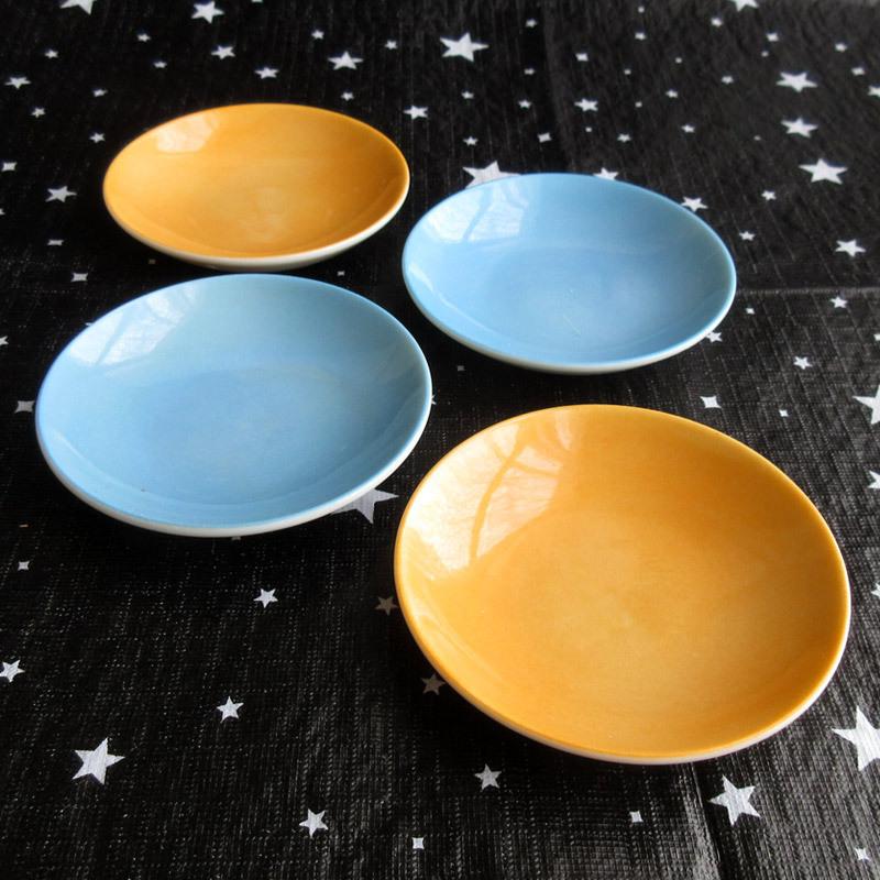 小皿（2色選択） 9.3cm オレンジ ブルー シンプル 使いやすい 丸いお皿