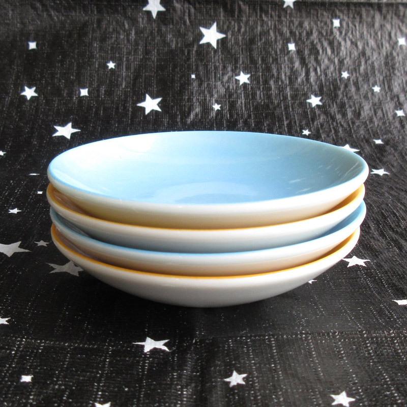 小皿（2色選択） 9.3cm オレンジ ブルー シンプル 使いやすい 丸いお皿