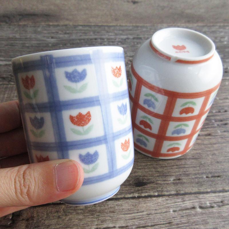 湯呑 （2色選択） チューリップ 湯飲み メルヘン 昭和レトロ かわいい