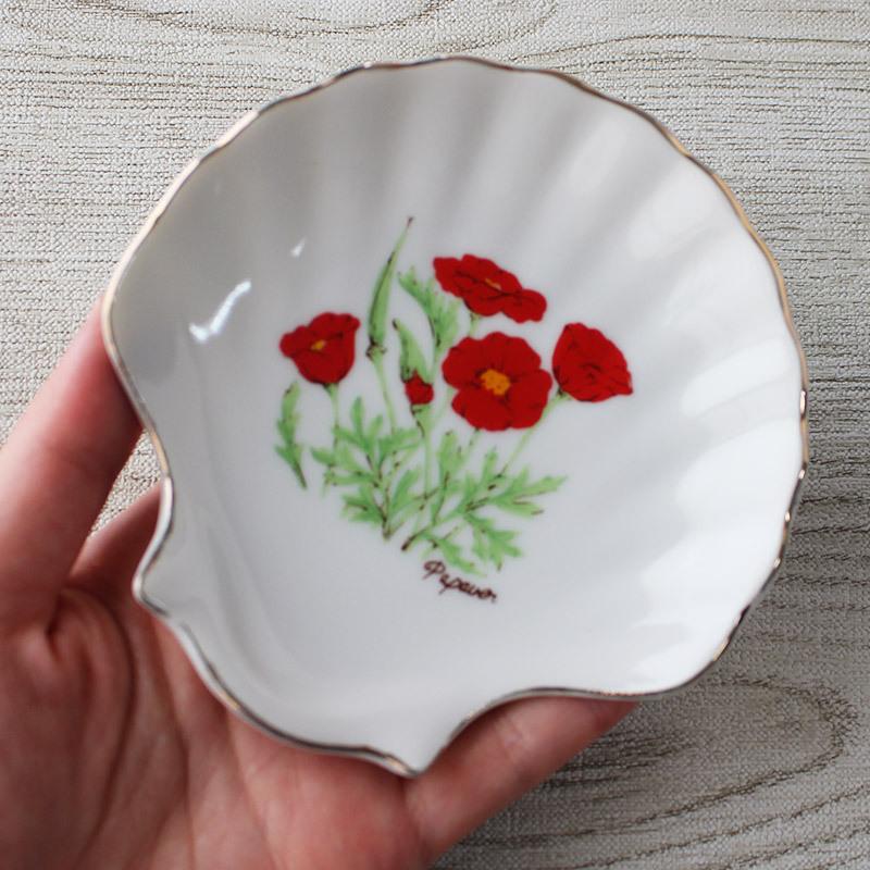 小皿 11cm シェル型 シェルプレート 貝の形 豆皿 取り皿 おしゃれ 赤い