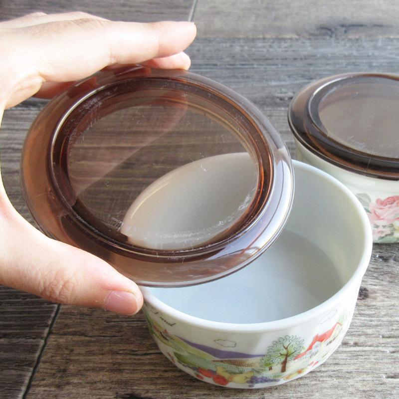 昭和レトロ プラスチックの蓋付き保存容器（2柄選択）/ ストッカー