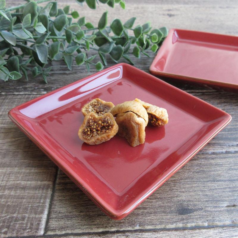 プレート 食器 11.5cm レンガ色 スクエア 小皿 取り皿 デザート皿