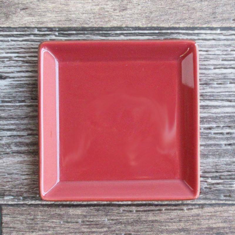 プレート 食器 11.5cm レンガ色 スクエア 小皿 取り皿 デザート皿