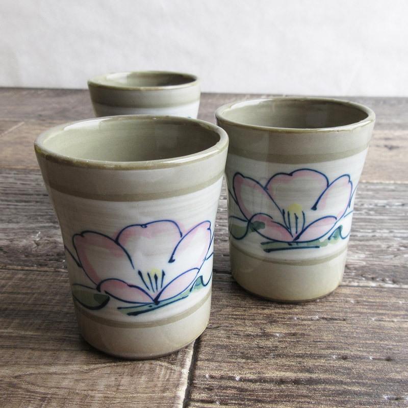 湯呑 120cc 和食器 小さめ ゆのみ 湯飲み ミニサイズ つつじ 花