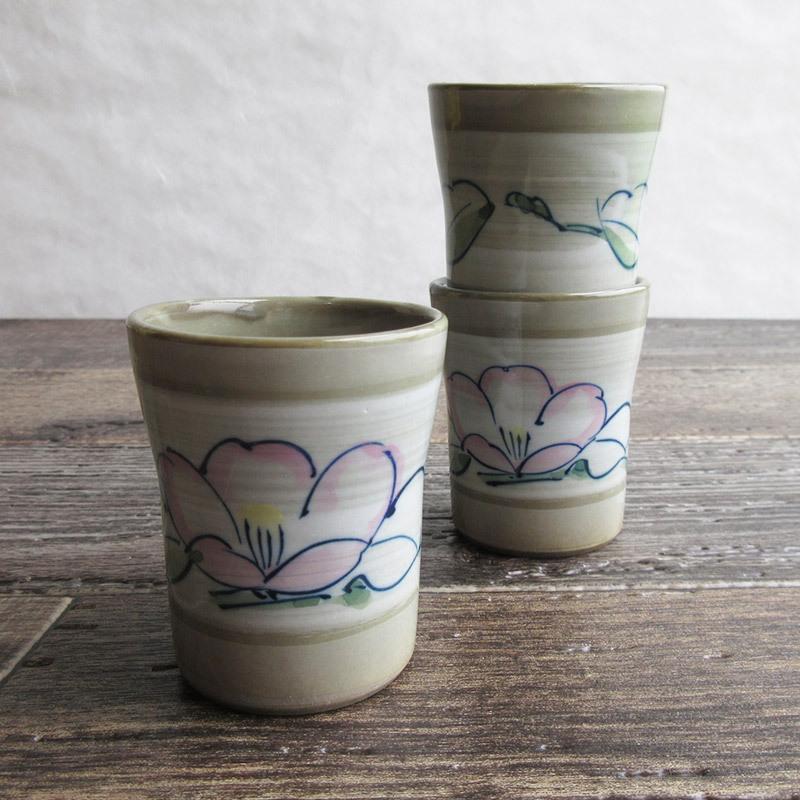 湯呑 120cc 和食器 小さめ ゆのみ 湯飲み ミニサイズ つつじ 花柄 お