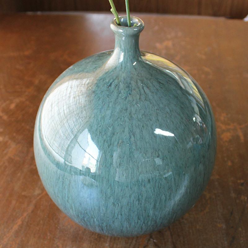 青緑色 陶器 一輪挿し 造花付き 青緑色 陶器 一輪挿し 造花付き 青緑色 陶器 一輪挿し 造花付き