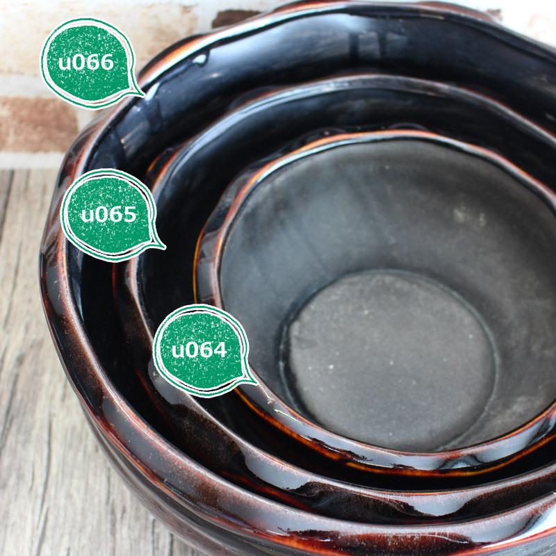 プランター 植木鉢 陶器 鉢 中国製 貫入あり ガーデニングポット