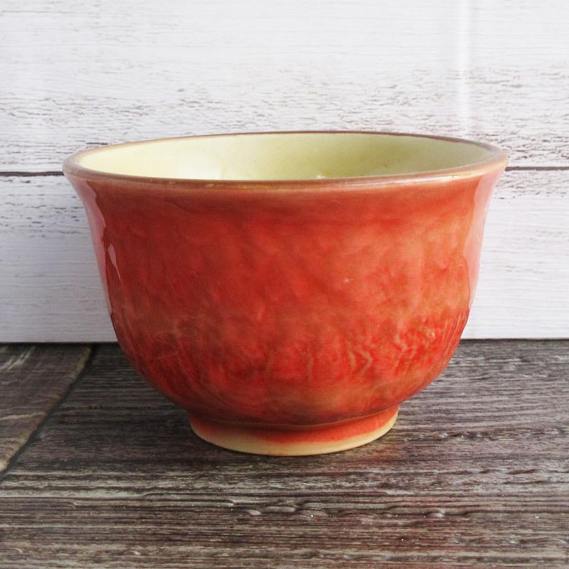 湯呑 煎茶碗 和食器 170cc 煎茶 お茶 湯飲み 赤色 梅の花 花柄