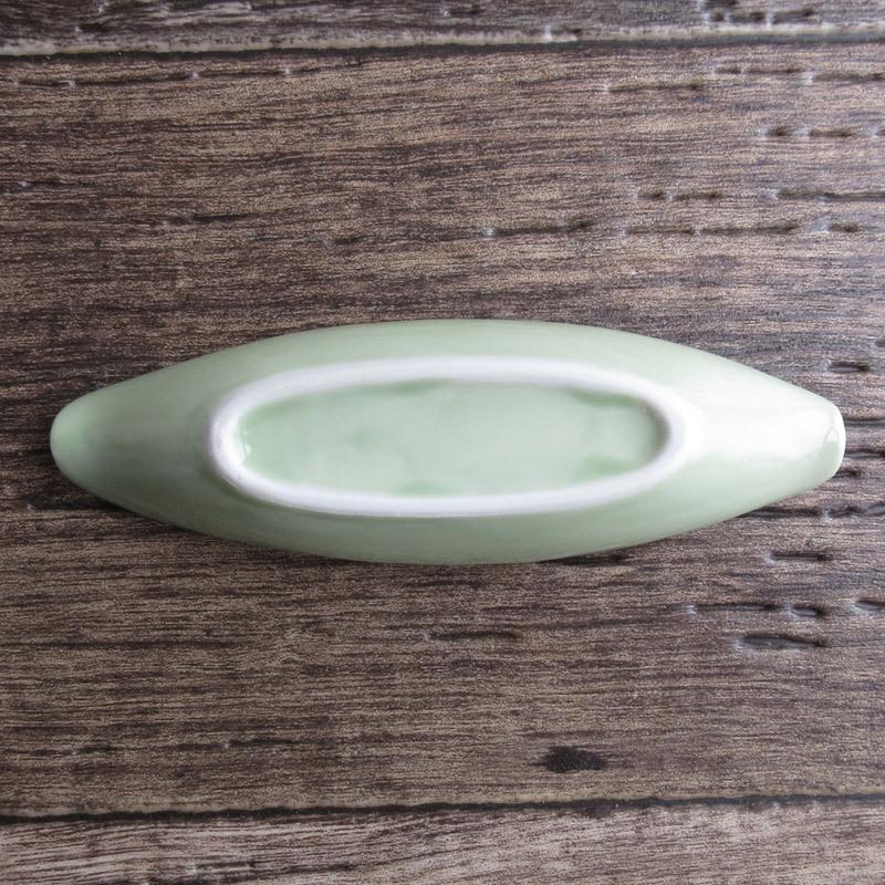 小皿 小付 小さなお皿 和食器 薬味入れ 笹の葉 舟形 グリーン ピンク