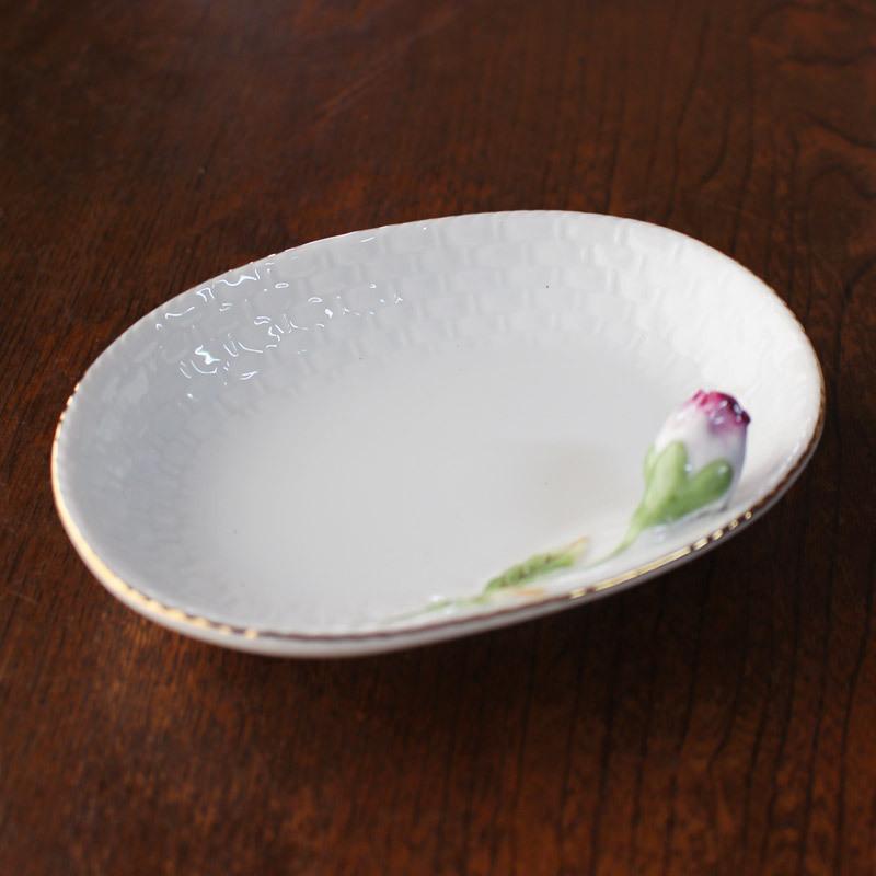 プレート 洋食器 小皿 トレイ 薔薇 ローズ 雑貨 小物 アンティーク