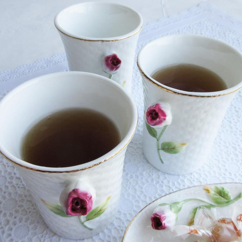 カップ 210cc 洋食器 雑貨 コップ 薔薇 ローズ 陶器のカップ 小物