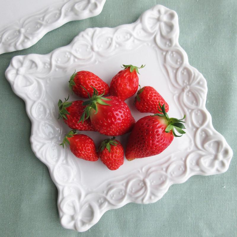 プレート 21cm スクエア 白 皿 食器 パスタ ケーキ 撮影小道具