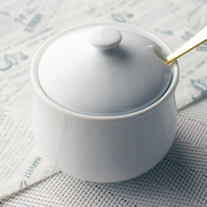 完売】ホワイト シュガーポット ミニ / 陶器 おしゃれ 白 無地