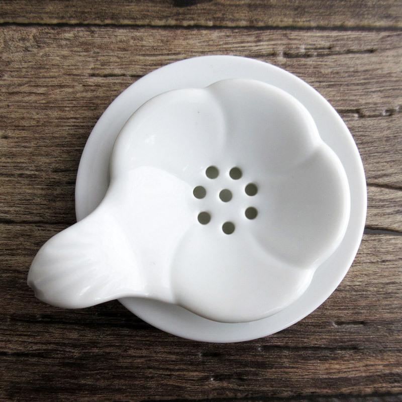 ティーバッグトレイ 陶器 白い食器 穴あき 紅茶 ホワイト
