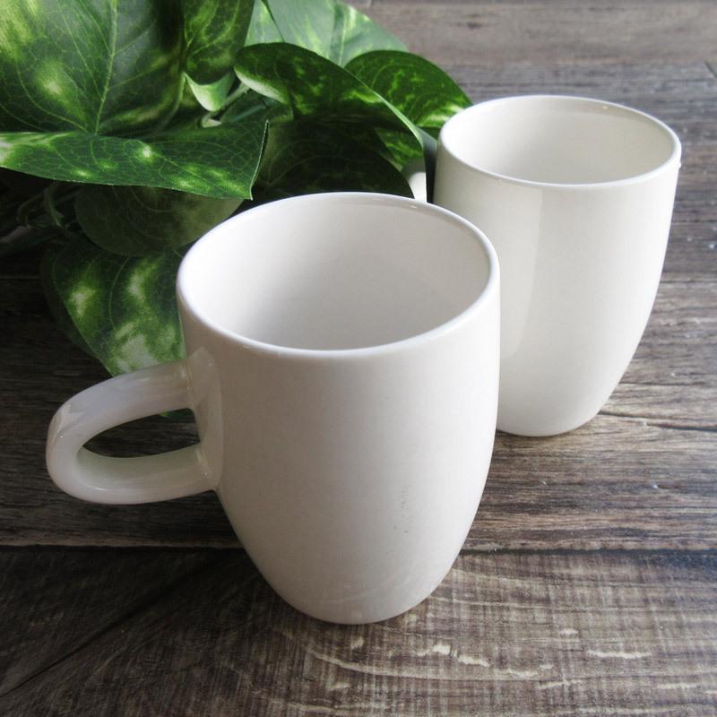 オフホワイト スリムマグカップ 100円 180cc アウトレット食器 クリーム色 コーヒーカップ シンプル ミニマグ 大量