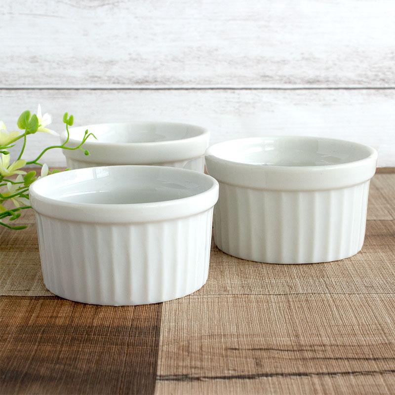 ココット 7cm前後 （サイズ・裏の形状・色味おまかせ) 白 ホワイト 浅